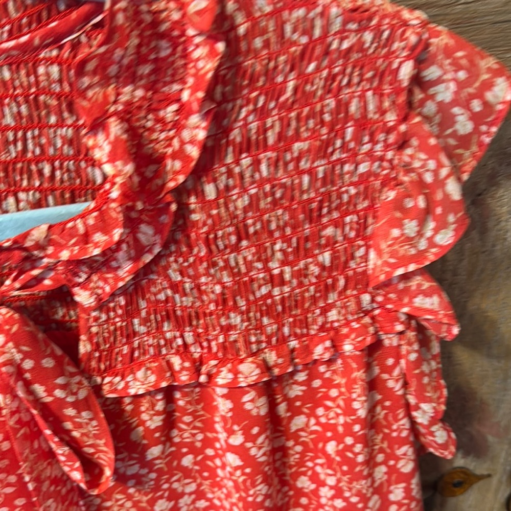Anthropologie Pleione ruffled babydoll blouse sz M, breezy, cool, flowy - Picture 7 of 14